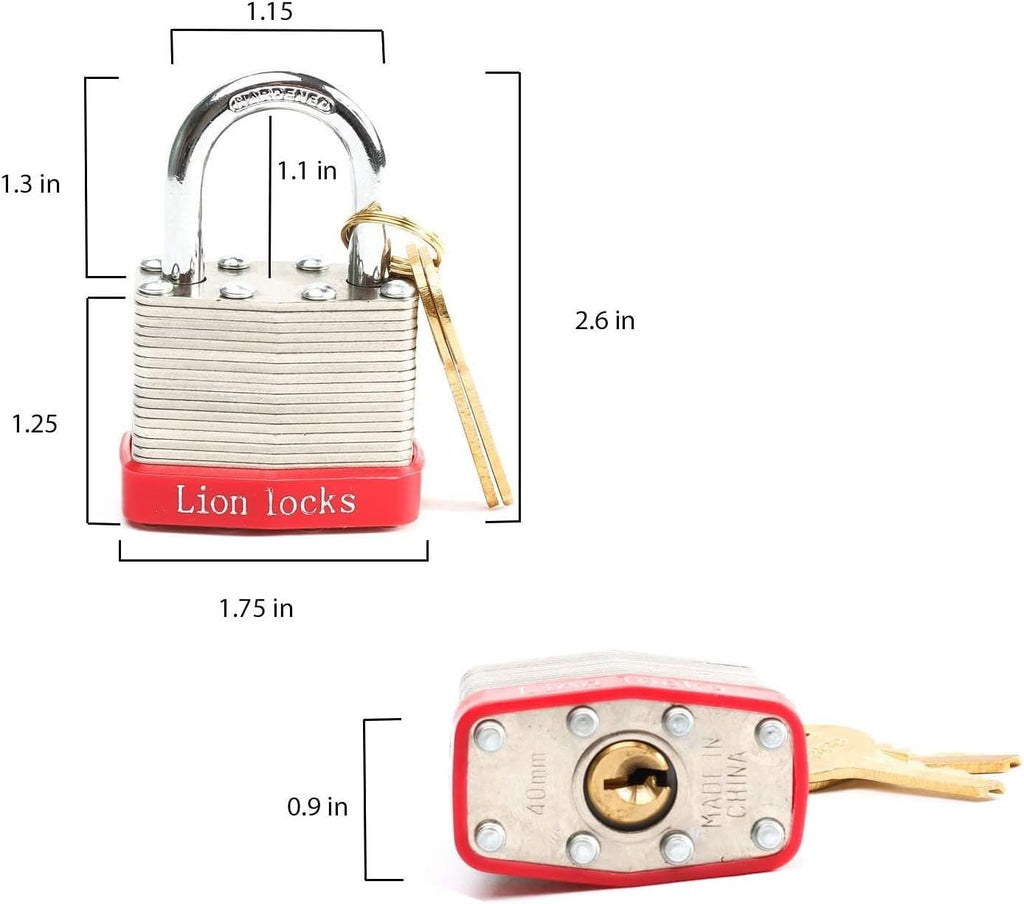 24 Keyed-Alike Padlocks with 1.25” Shackle, 48 Keys, Hardened Steel Case, Brass Cylinder Y81162