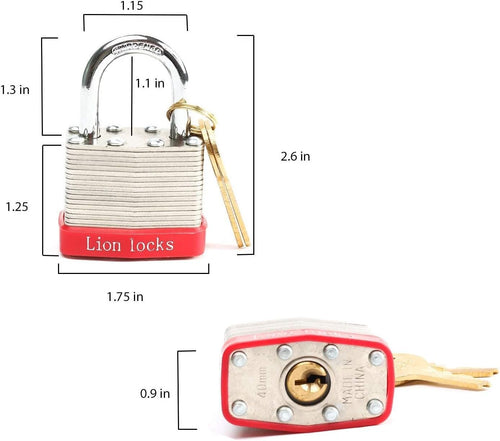 24 Keyed-Alike Padlocks with 1.25” Shackle, 48 Keys, Hardened Steel Case, Brass Cylinder Y81162