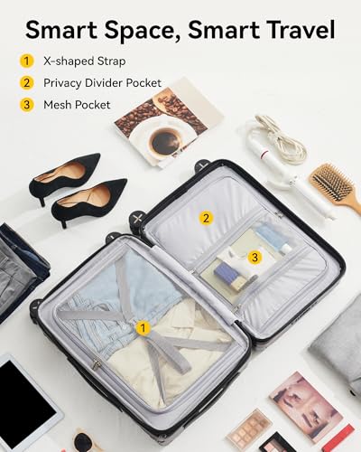 Polycarbonate Expandable Hard Shell Spinner Luggage Charcoal Metallic L306654