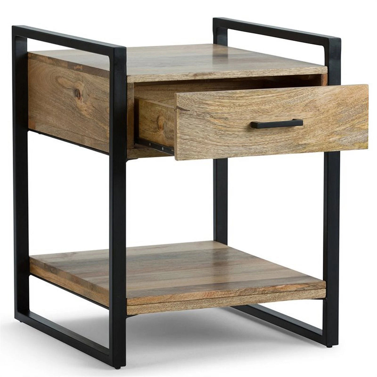 Solid Mango Hardwood & Metal End Table R107210