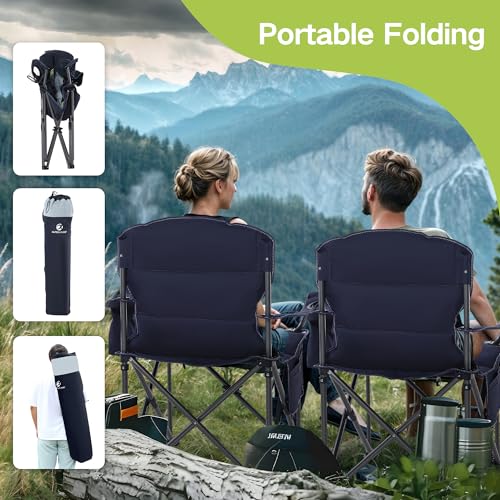 Oversized Heavy Duty Folding Camping Chair with Cooler Bag T640