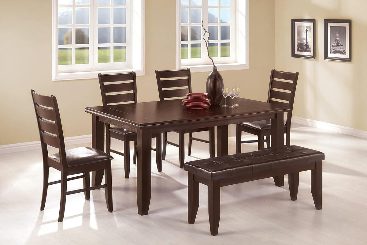 Slat Back Side Chairs Cappuccino and Black Set of 2 Z58394