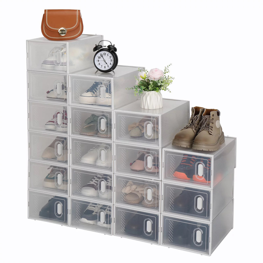 White Stackable Plastic Lidded Storage Boxes P99342