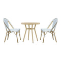 Light Blue Metal Patio 3-Piece Table and Chair Set Q27743