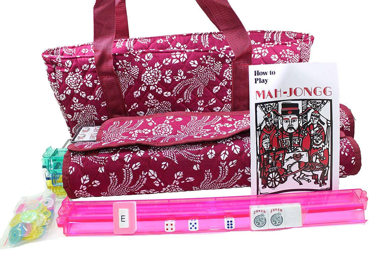 Violet Red 166 Tiles American Mahjong Set with Soft Bag T935