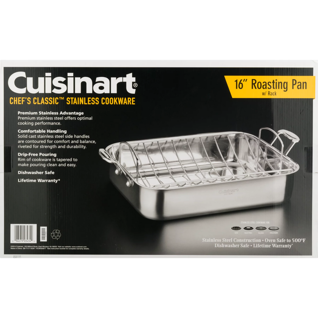 Stainless Steel 16" Roasting Pan with Rack D580