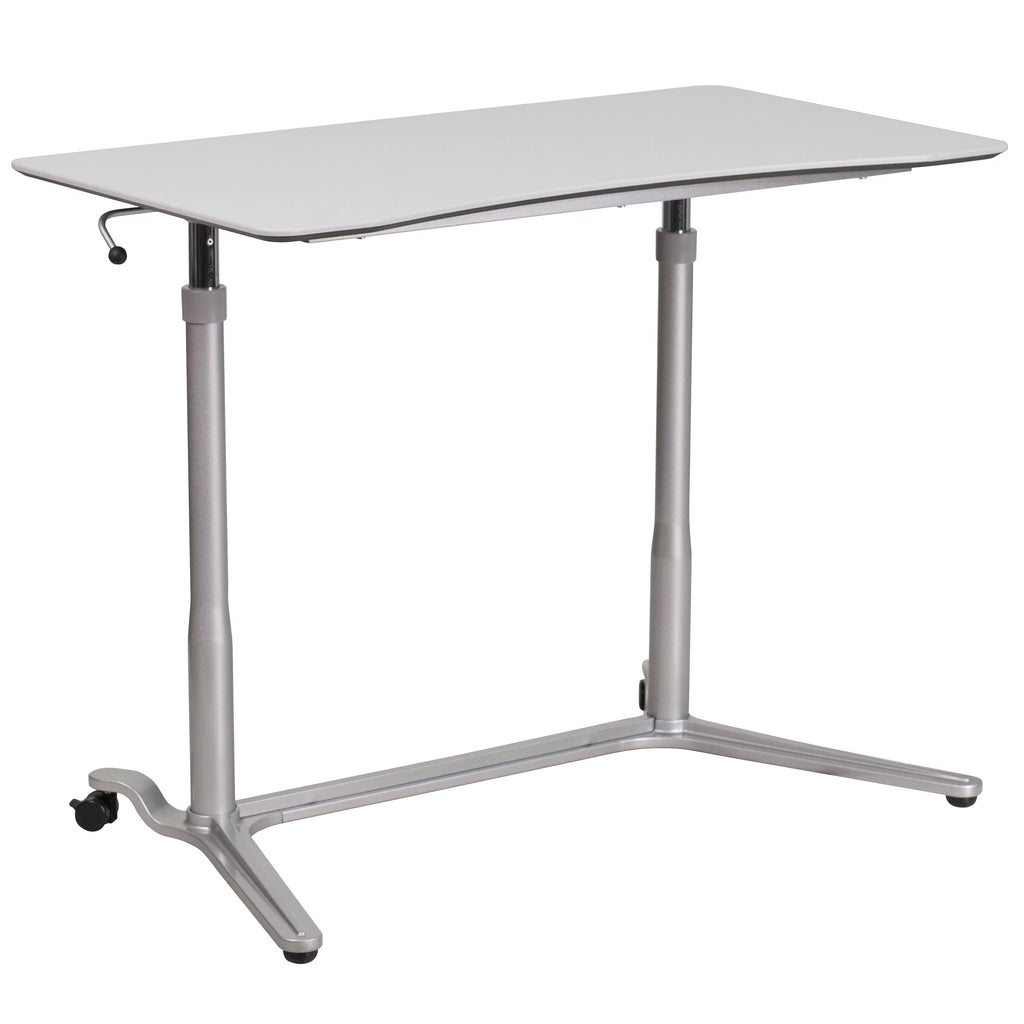 Light Gray Ergonomic Desk D318954