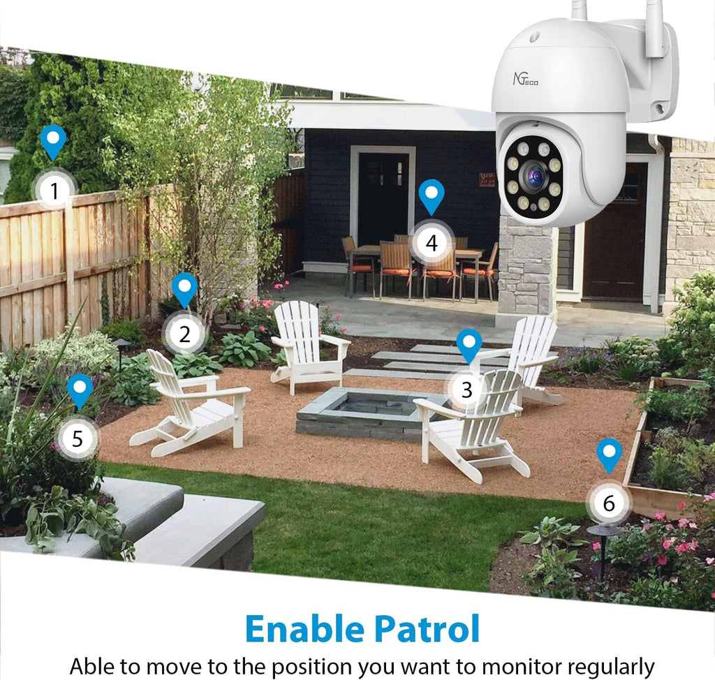 2K WiFi Security Camera with Spotlight Night Vision N806393