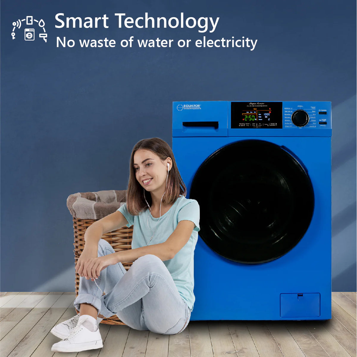 18 lbs. Combination Washer Dryer with Laundry Pedestal M4140
