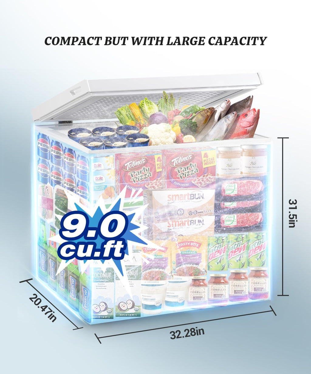 White 9.0 cu.ft Chest Freezer with Removable Basket S447239