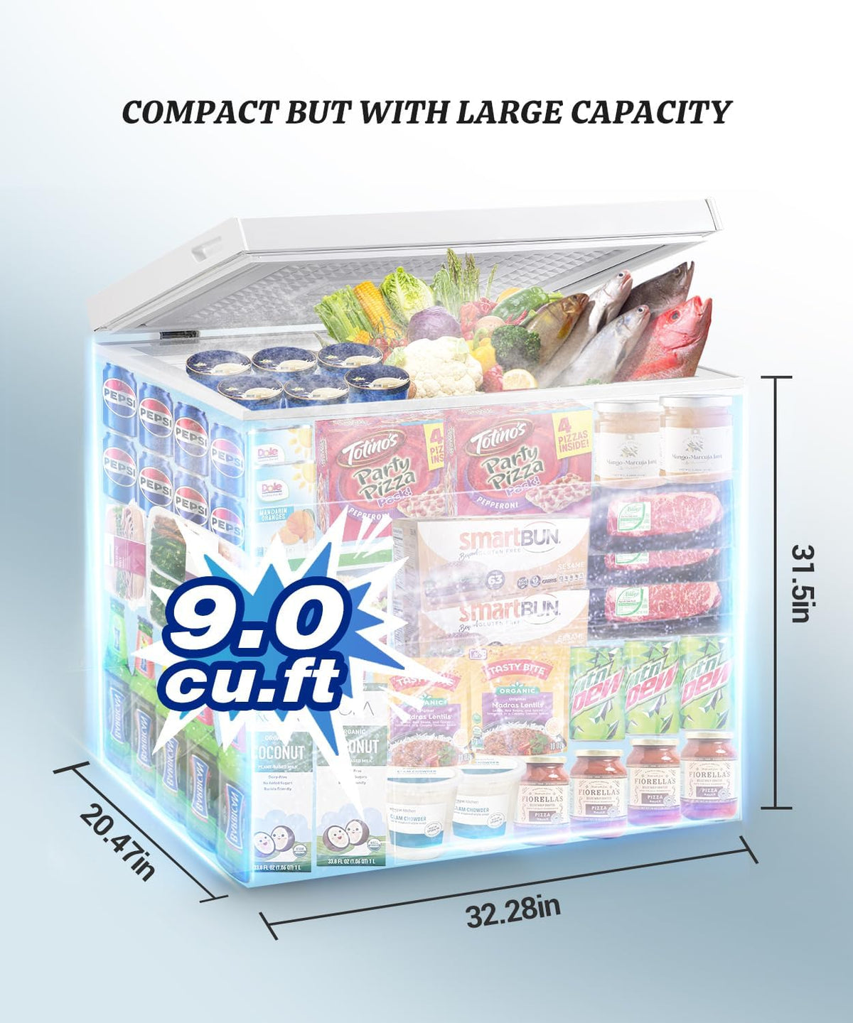 White 9.0 cu.ft Chest Freezer with Removable Basket S447239