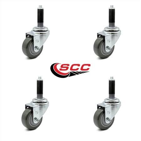 Gray Polyurethane Swivel Caster Set of 4 O23093