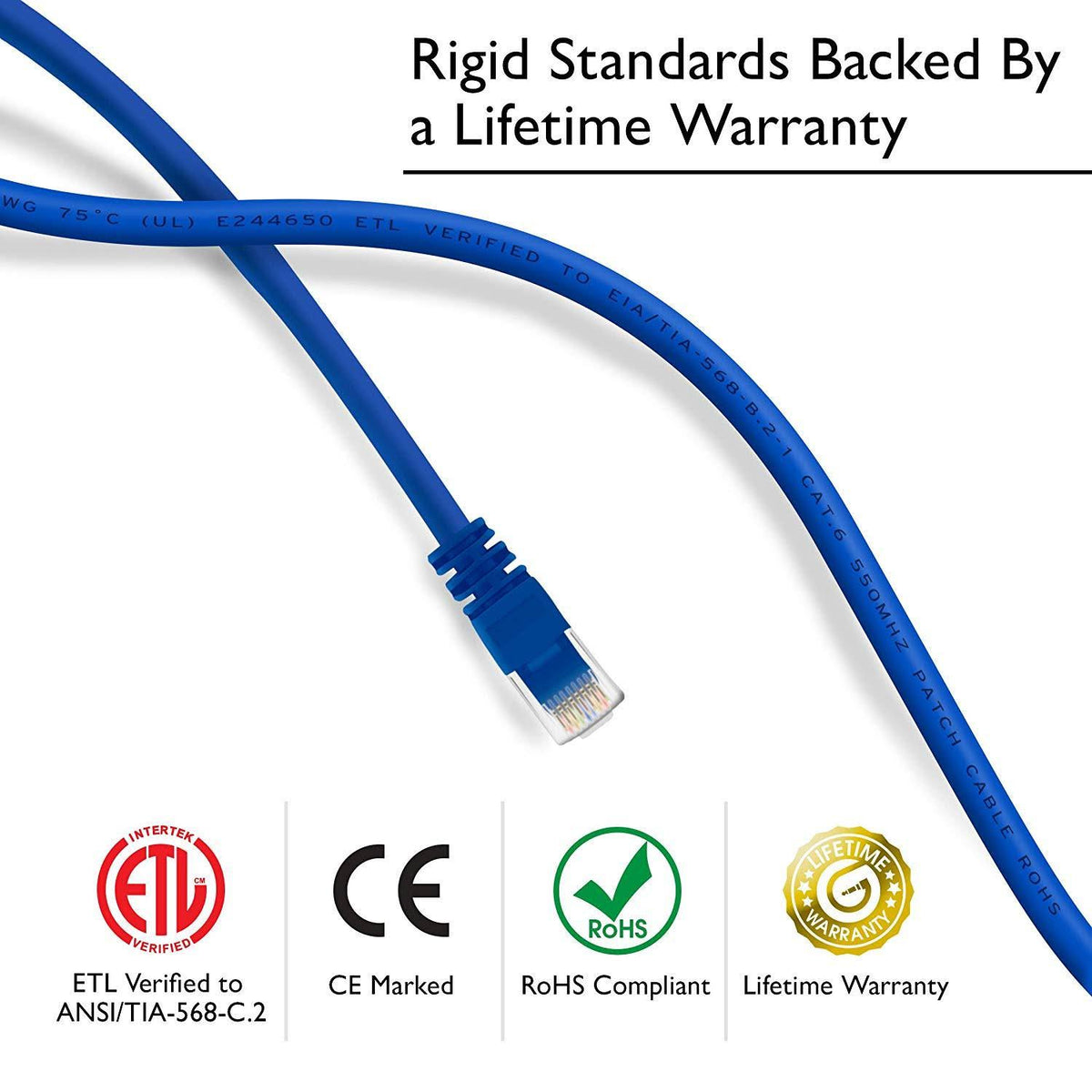 20 Pack 5 Feet Blue Cat 6 Ethernet Cable X71220