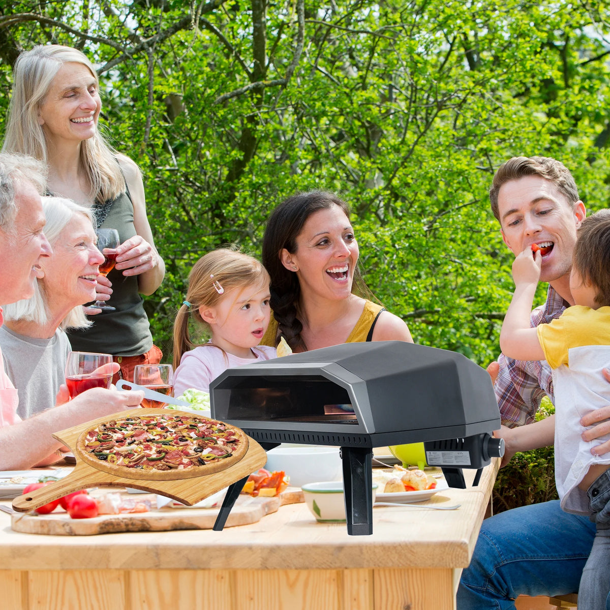 Portable Gas Propane Pizza Oven with Pizza Peel, 13 Pizza Stone, Pizza Cutter & Carry P601
