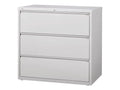 Lateral Filing Cabinet 3 Drawer Steel Light Gray A973