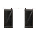 Charcoal Black Double Barn Door with Hardware Kit 48 x 84 G55107