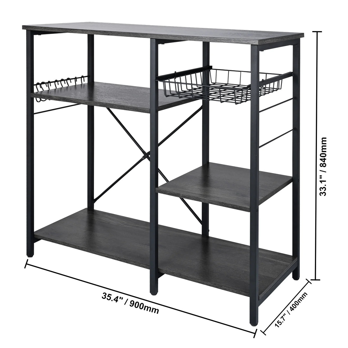 5-Tier Kitchen Bakers Rack with Cabinet X145