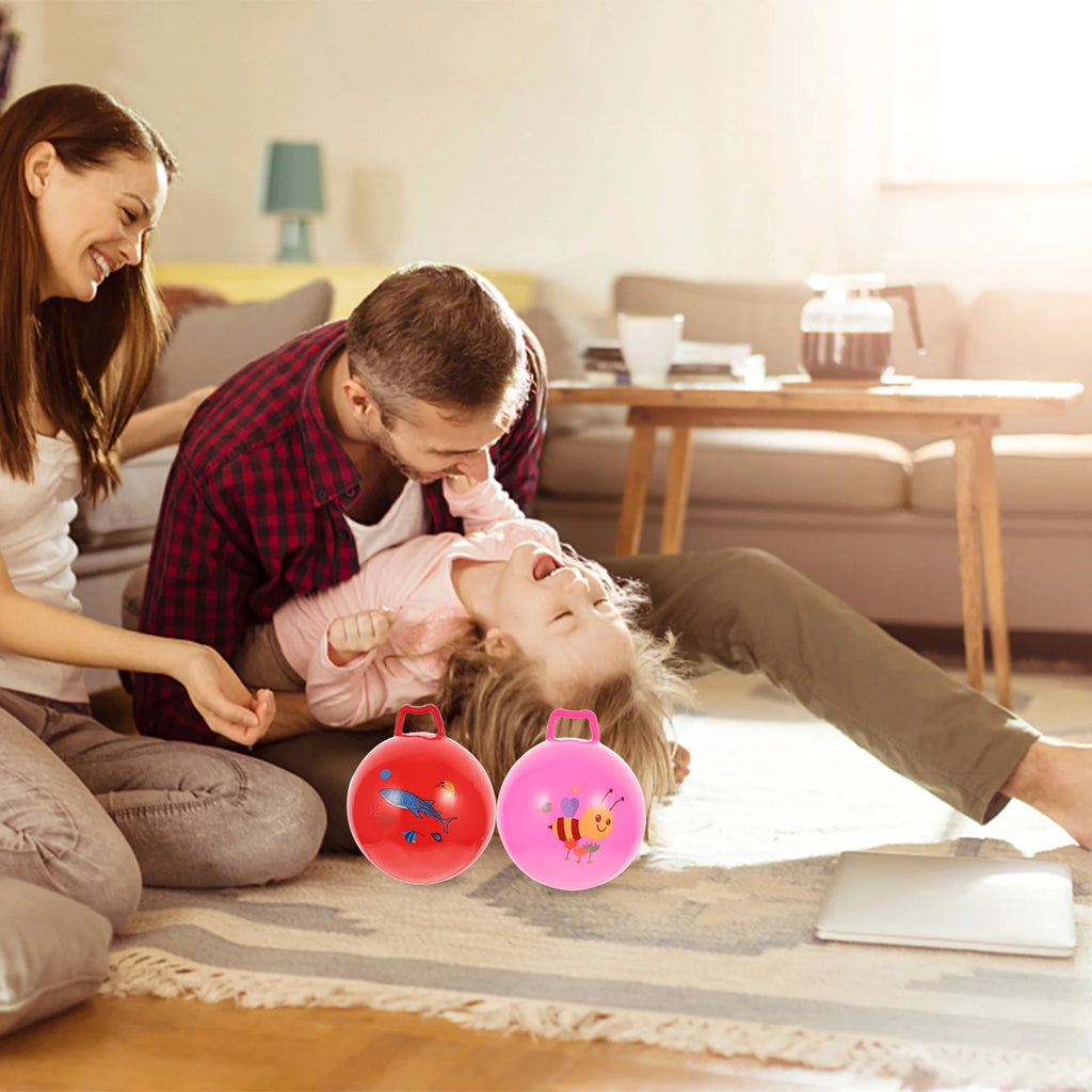3Pcs Inflatable Hopper Balls with Handle O952364