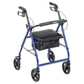 Blue Aluminum Rollator Rolling Walker with Padded Seat R291