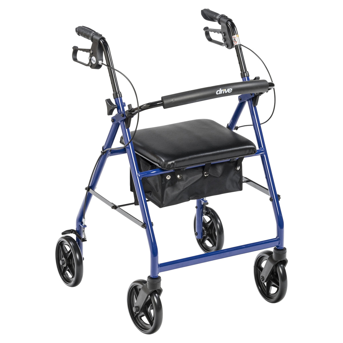 Blue Aluminum Rollator Rolling Walker with Padded Seat R291