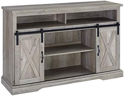 Stone Gray Wood Storage Cabinet R458