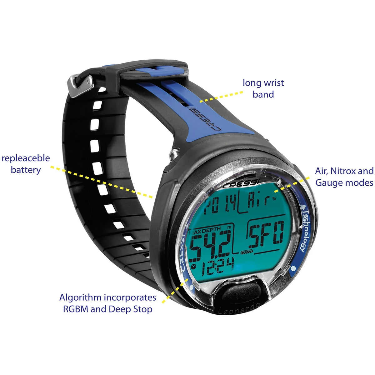 Blue and Black Wrist Diving Computer D47194