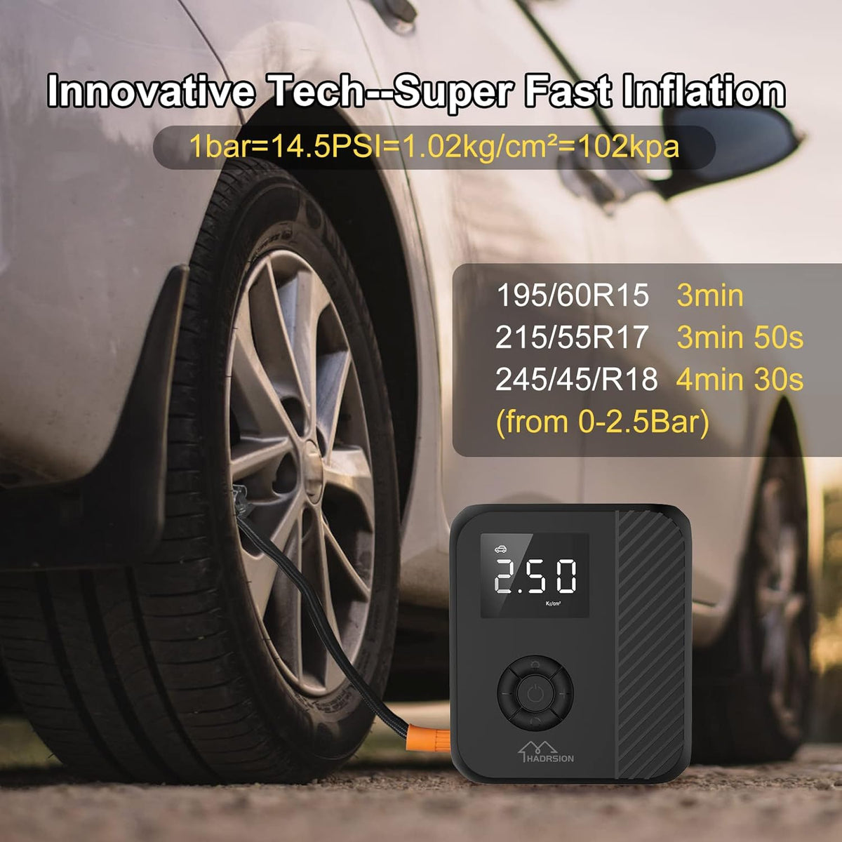 Cordless Tire Inflator 150PSI 12000mAh K253835
