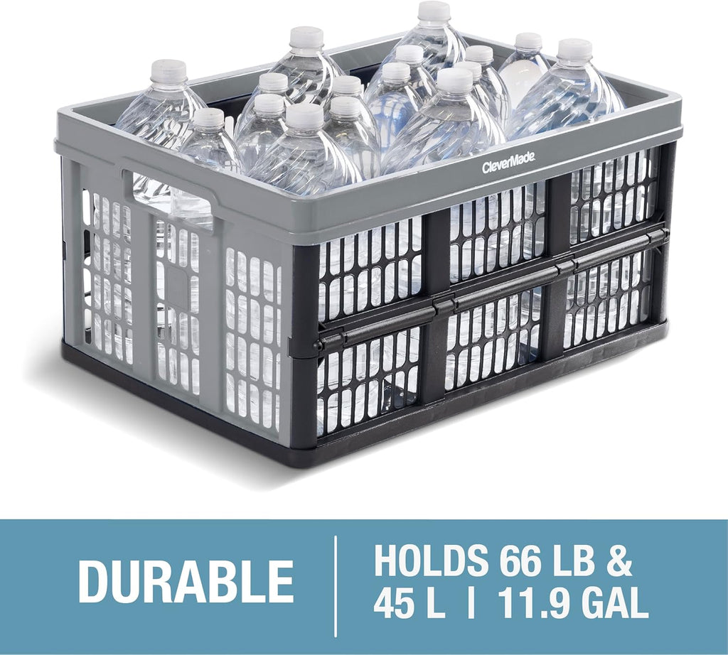 Red Collapsible Utility Crate, 45L, Plastic O465419