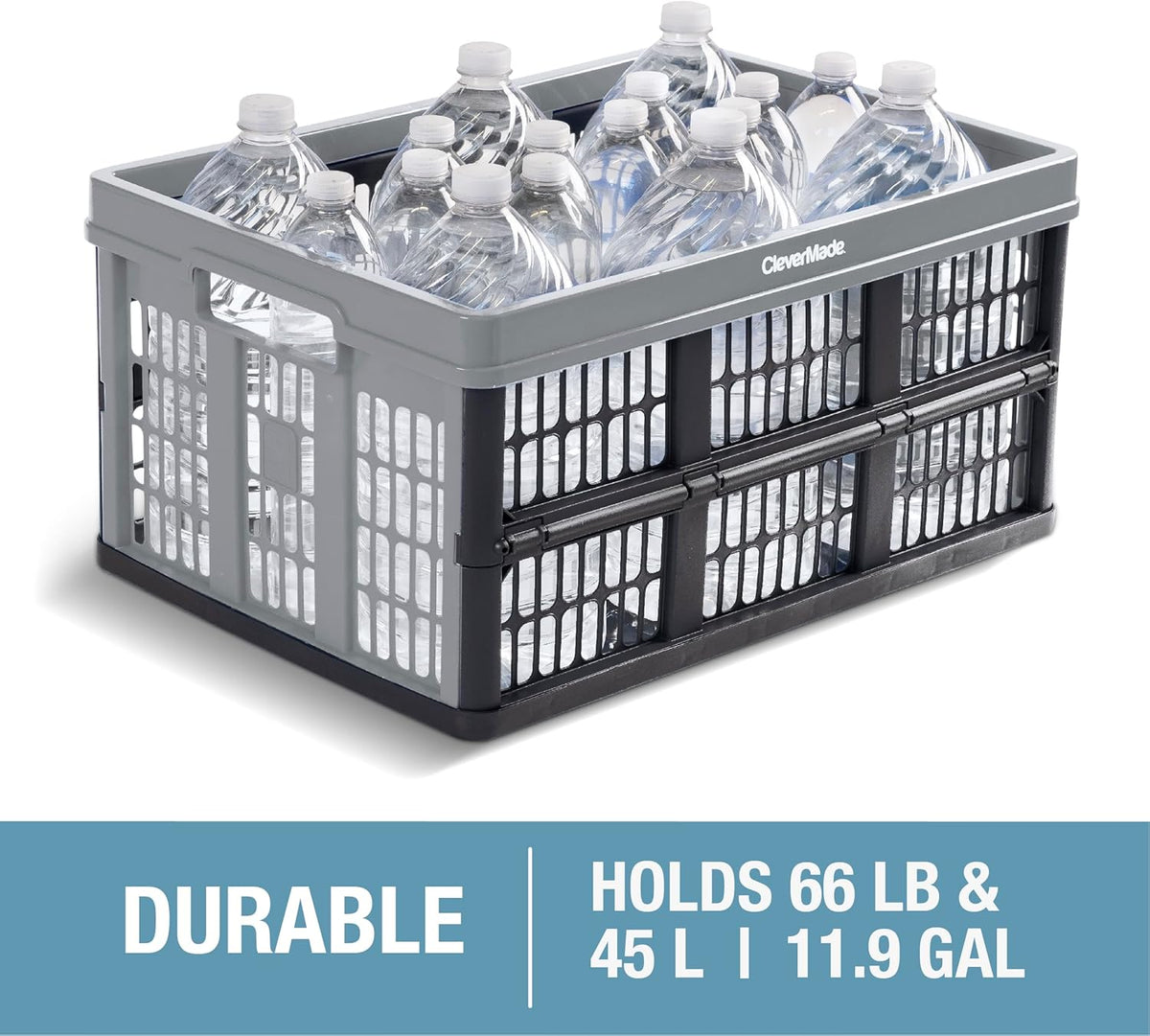 Red Collapsible Utility Crate, 45L, Plastic O465419