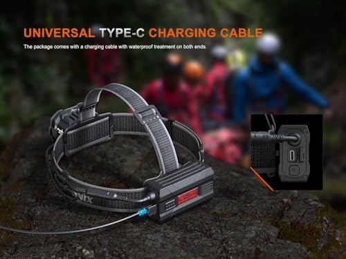 4000 Lumen USB-C Rechargeable Headlamp with Spotlight, Floodlight and Red Light X546