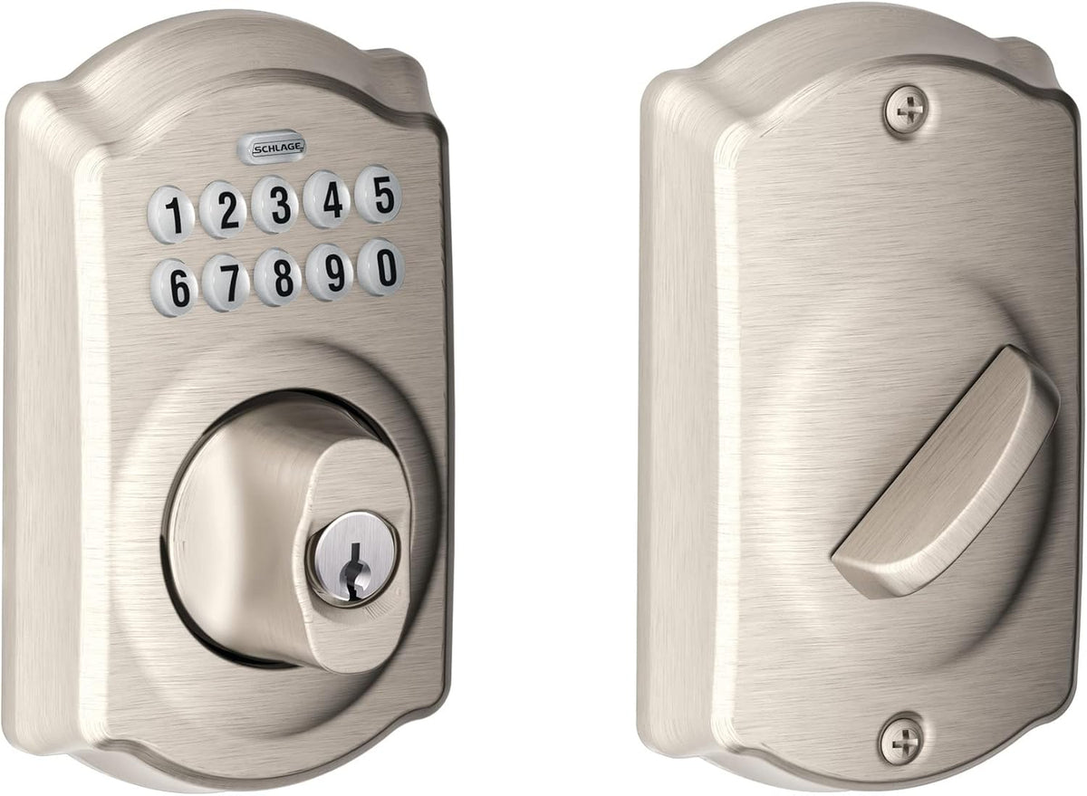 Keypad Deadbolt Electronic Keyless Entry Lock Bright Brass J657178