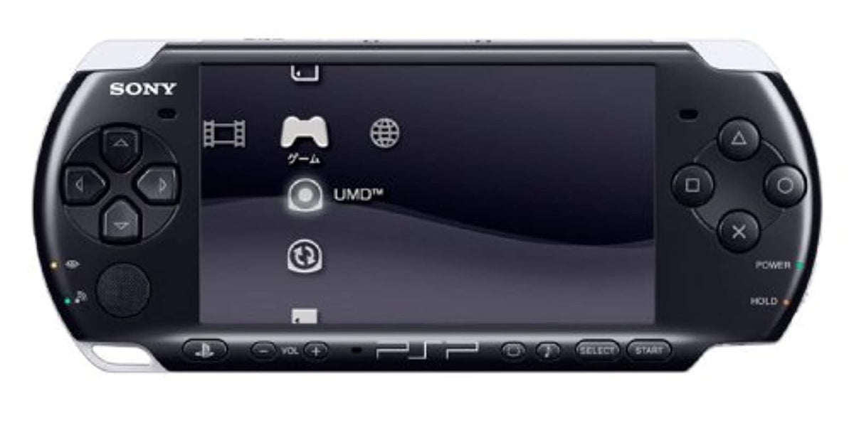 Black PSP Slim and Lite Handheld Gaming Console with 2 Batteries R550970