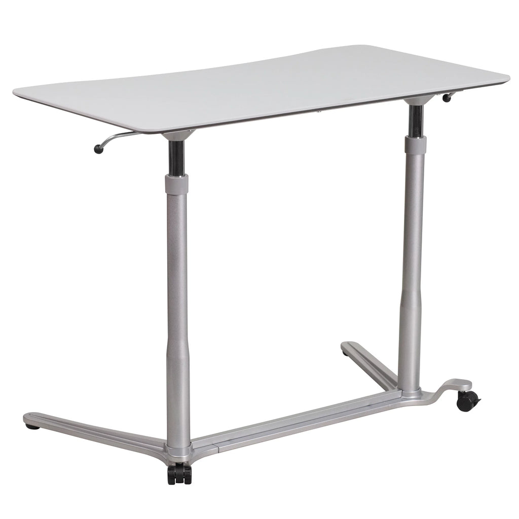 Light Gray Ergonomic Desk D318954