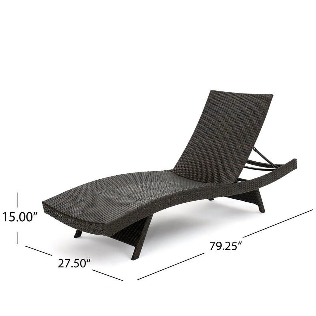 Brown Wicker Adjustable Chaise Lounge G959
