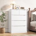White 5 Drawer Wood Dresser D73061