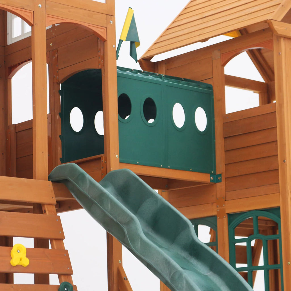 Wooden Swing Set with Tunnel, Slides and Kitchens F765