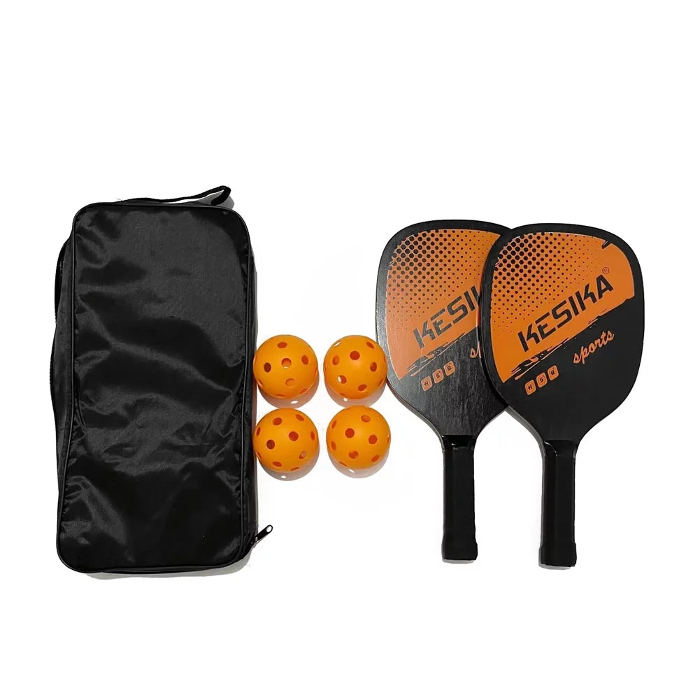 Pickleball Paddle Set 2 Rackets & 4 Balls with Carrying Bag S818