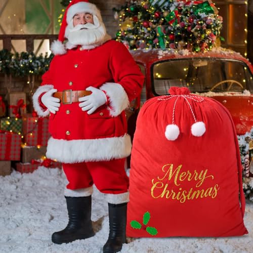 Large Velvet Christmas Santa Bags with Drawstring G8999