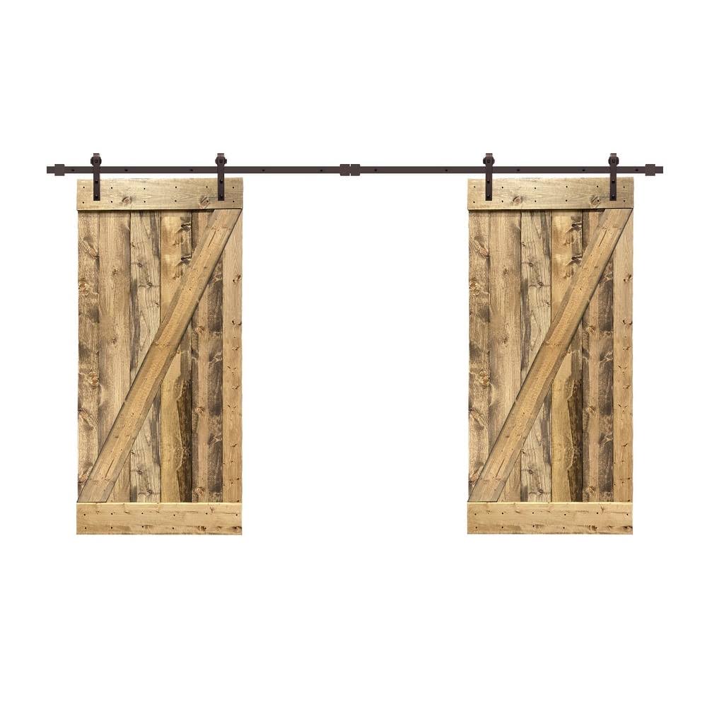 Charcoal Black Double Barn Door with Hardware Kit 48 x 84 G55107