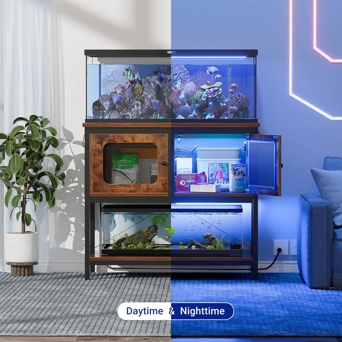 40-50 Gallon Metal Aquarium Stand with Cabinet S684515