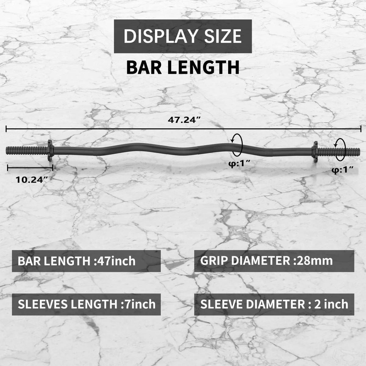 47'' Olympic Curl Bar with Collars K828816