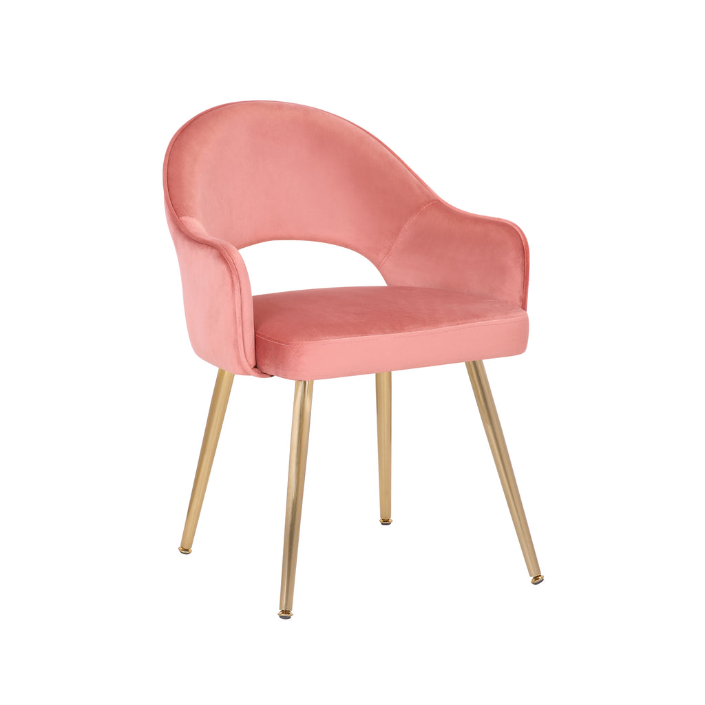 Velvet Upholstery Dining Chairs with Gold Metal Legs D6267