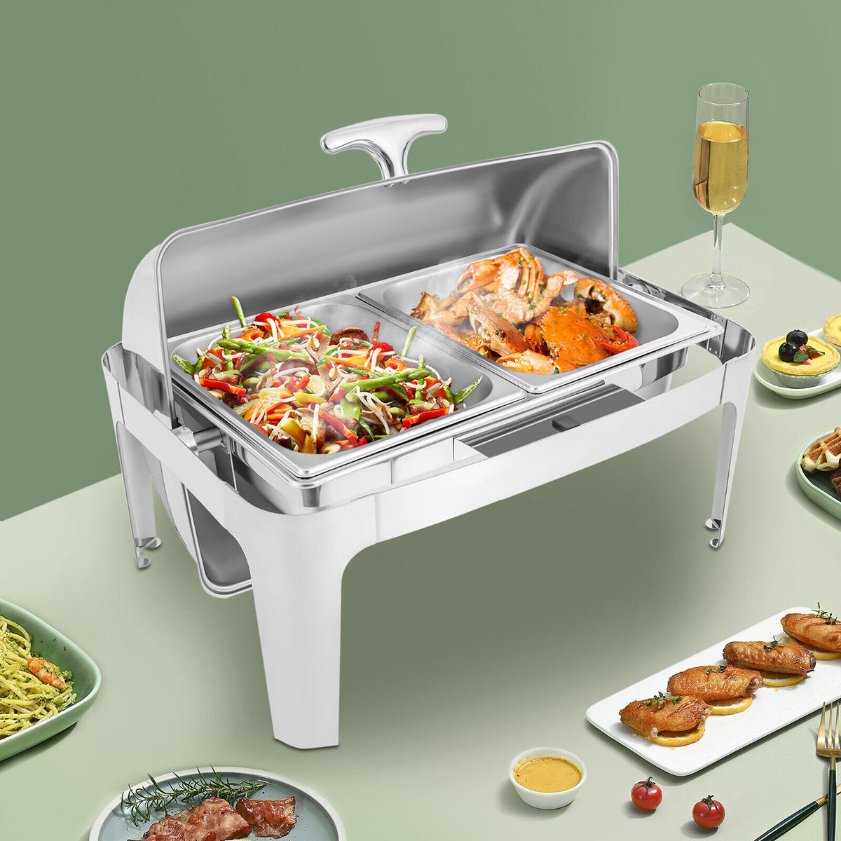 9.54QT Stainless Steel Chafing Dish Set W33454
