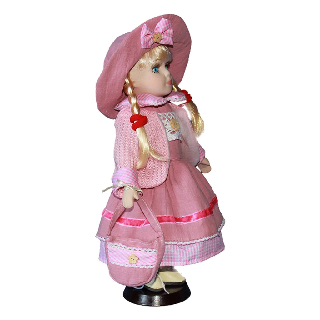 Porcelain Doll with Display Stand, Pack of 2pcs U983