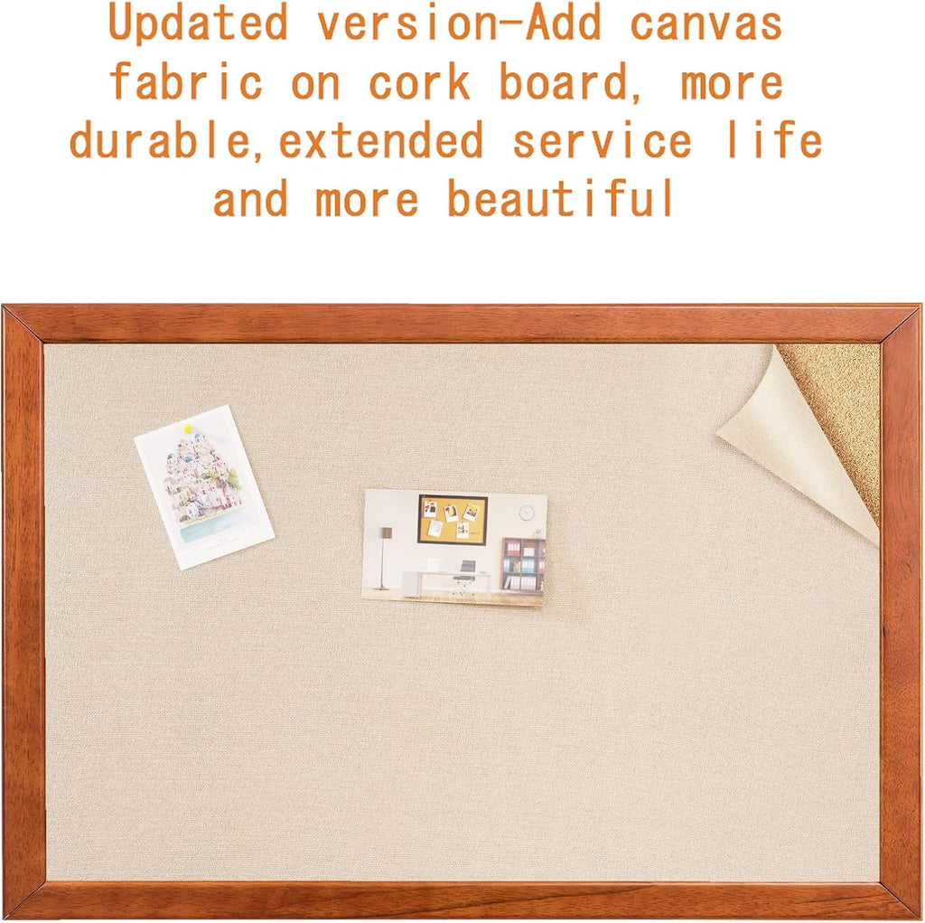 Wood Framed Canvas Bulletin Board 36x24'' H1011