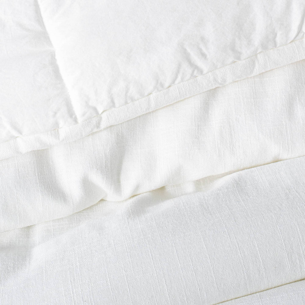 White Linen Blend Comforter & Sham Set B933777