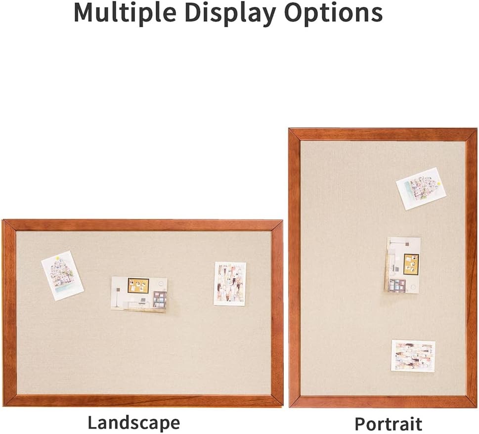 Wood Framed Canvas Bulletin Board 36x24'' H1011