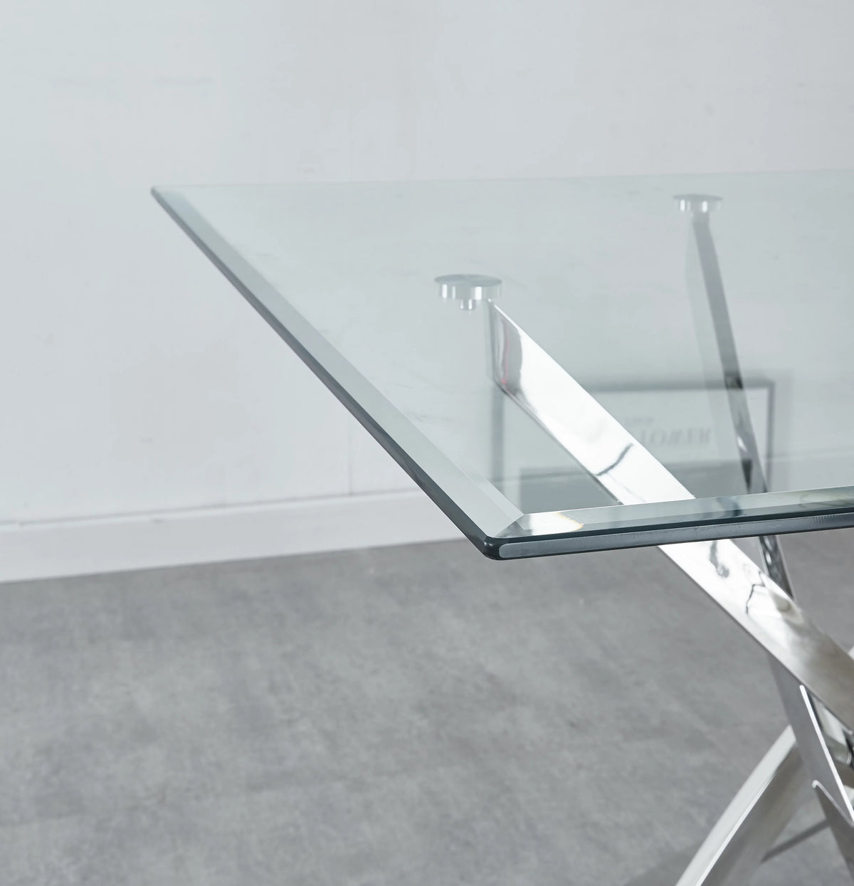 Silver Glass Dining Table 39.4" x 39.4" H462
