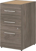 3 Drawer File Cabinet, 16W, Storm Gray K407
