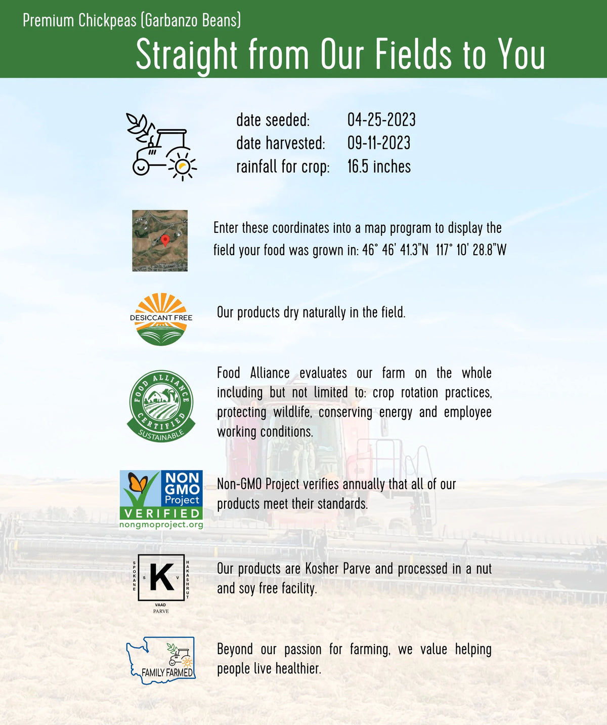 Chickpeas 25 lbs Garbanzo Beans A90773